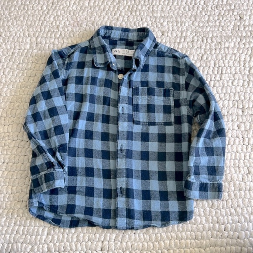 Zara flannel boys button-down 2-3 years